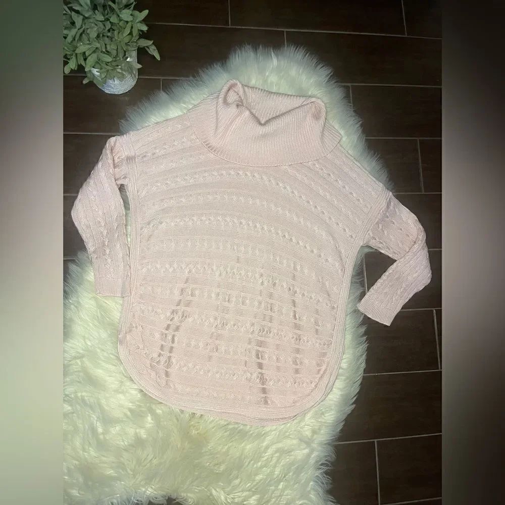 Lauren Ralph Lauren blush cowl neck cable knit sweater sz 2X